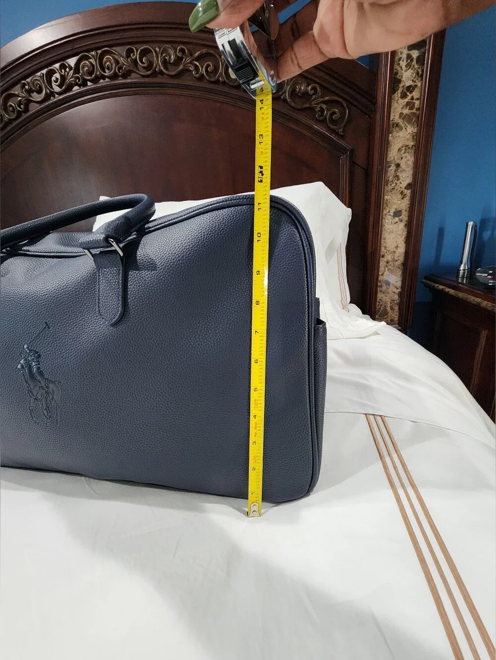 Ralph Lauren Navy Duffle Shoulder Bag, Gym Travel Weekender Bag